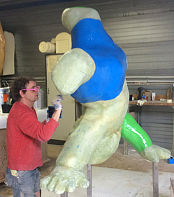 Painting polyester sculpture