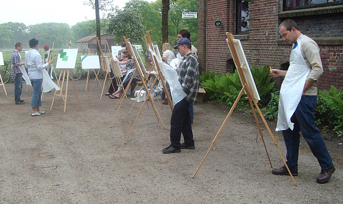 workshop schilderen buitenop een prachrige plek in de peel limburg, een turffabriek bij Griendtsveen
