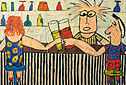 painting art cheers love bar pub drink drinks waiter happy hour