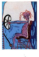 bibberende chauffeur ansichtkaart kaart kunstkaart rijles kunst