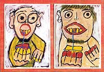 steen en touwtje ansichtkaart kaart kunstkaart kunst