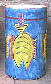 Fisch Keramik Vase von Twan de Vos