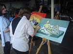 workshop naaktmodel schilderen op een prachtige lokatie in een oude steenfabriek in Wageningen in de uiterwaarden van de Rijn