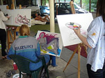 workshop naaktmodel schilderen op een prachtige lokatie in een oude steenfabriek in Wageningen in de uiterwaarden van de Rijn