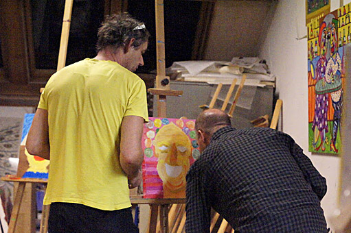 Workshop zelfportret schilderen op het atelier in Wageningen