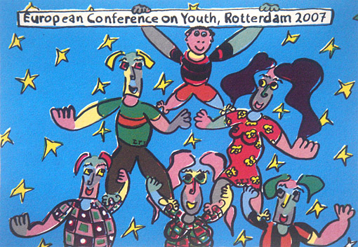 jeugd rotterdam conferentie zeefdruk opdracht relatiegeschenk kunst kunstkado jeugdzorg itj kind kinderen jeugd problemen hulp samenwerking