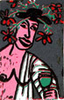 Linocut Bacchus, God of the Wine of Twan de Vos