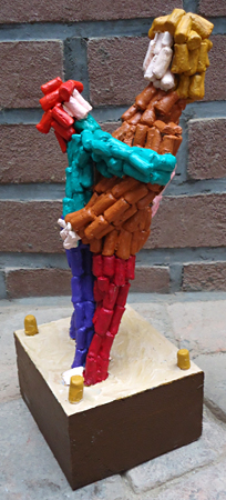 Sculpture Hug by Twan de Vos, wood, fiberglass and clay
