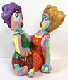 Sculpture Between us by Twan de Vos, man and woman in animated conversation