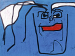 Linosnede In blijde verwarring van Twan de Vos, gedrukt volgens de methode Picasso