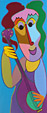 acryl schilderij kunst een vrouw die cello speelt muziek klassiek dans