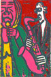 music linocut