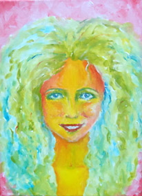 Portret geschilderd door een deelnemer aan de workshop portret schilderen op mijn atelier in Wageningen