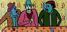 friends linocut