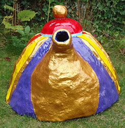 Fiberglass teapot for a giant in a playground