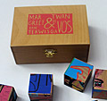 Twan de Vos puzzle box with screen printing blocks with 6 images also 3 of Margreet van Terwisga