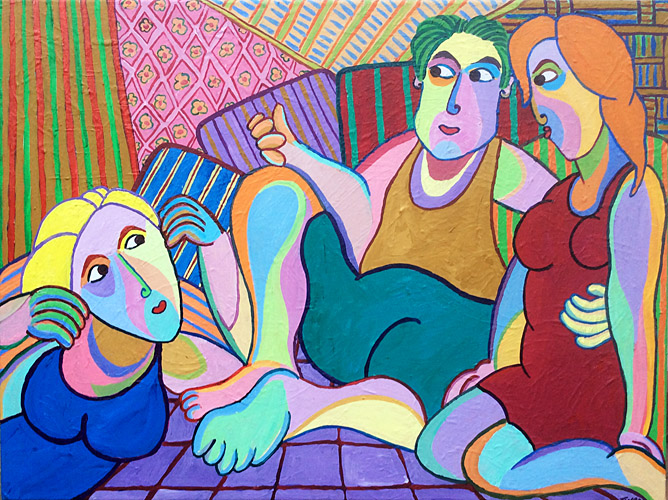 Painting "Lounging" by Twan de Vosrelaxing on weekends