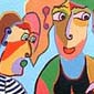 Paintings, acrylic on linen, figurative, humor, color, people, fun