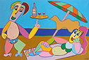 painting art holiday waiter fun love music sea beach summer