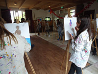 Workshop naaktmodel schilderen op lokatie in Limburg